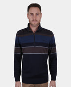 Thomas Cook Michael 1/4 Zip Jumper - Navy/Tan