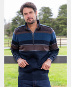 Thomas Cook Michael 1/4 Zip Jumper - Navy/Tan