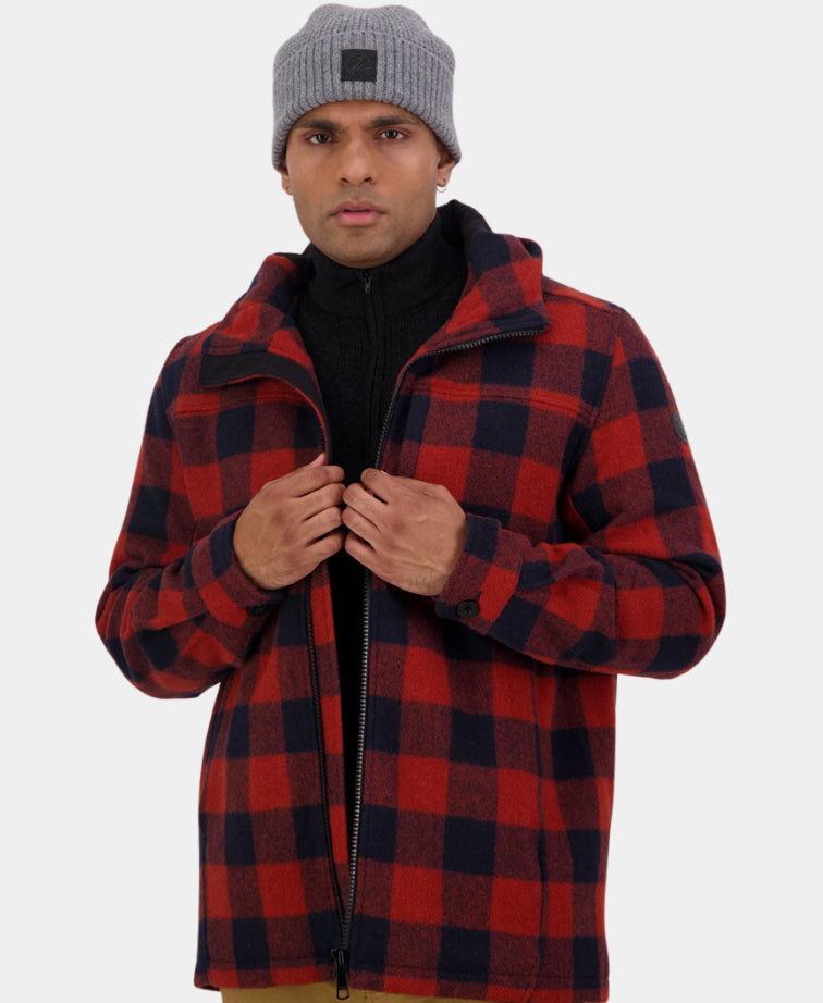 Swanndri Hudson Hoody - BurntMerlot Chk