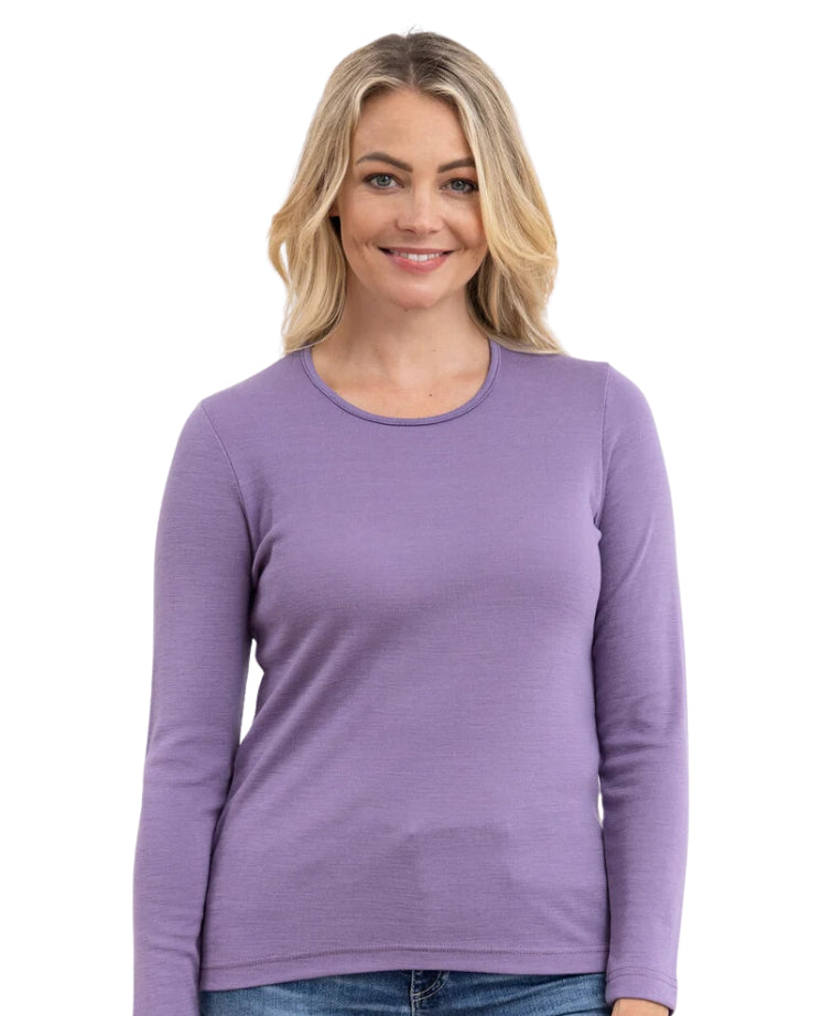Bay Road Merino Womens Crew - Orchid
