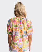 Vassalli Top Pitch V-Neck Printed