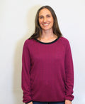 Foil Sweater All Over Chevron Viscose/Cotton - Navy/Pink