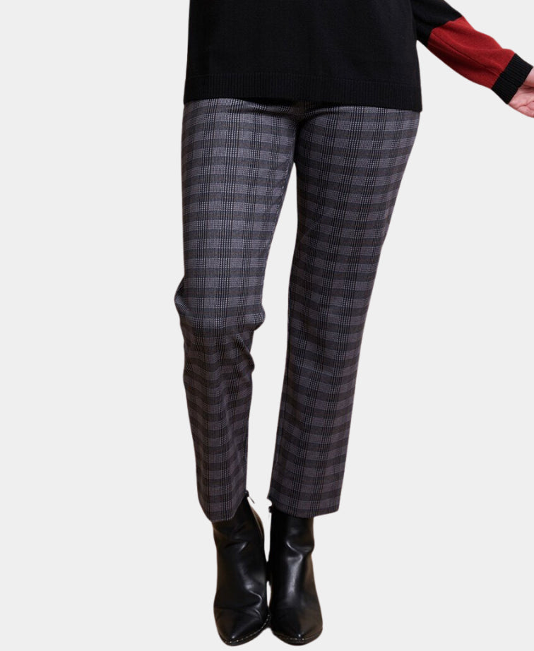 Esplanade Trousers Adjustable Cuff Pull On - Check
