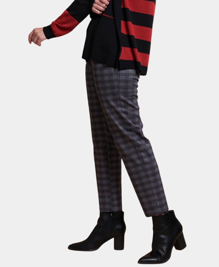 Esplanade Trousers Adjustable Cuff Pull On - Check