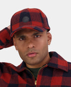 Swanndri Swanni Wool Check Baseball Cap - Burnt Merlot