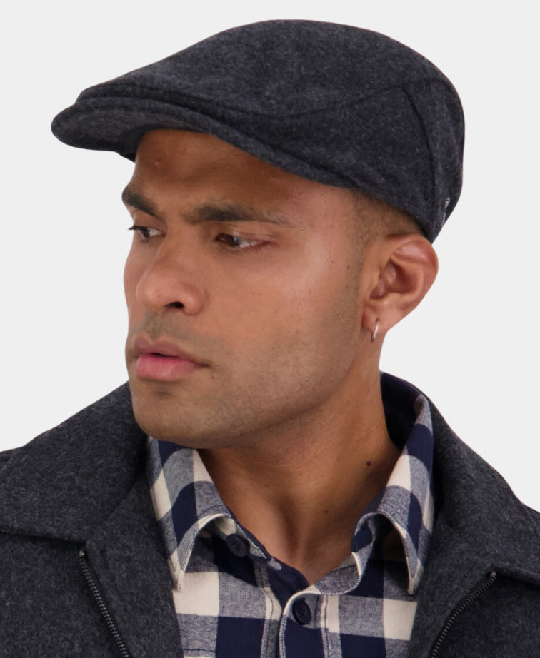 Swanndri Bristol Flat Cap - Charcoal