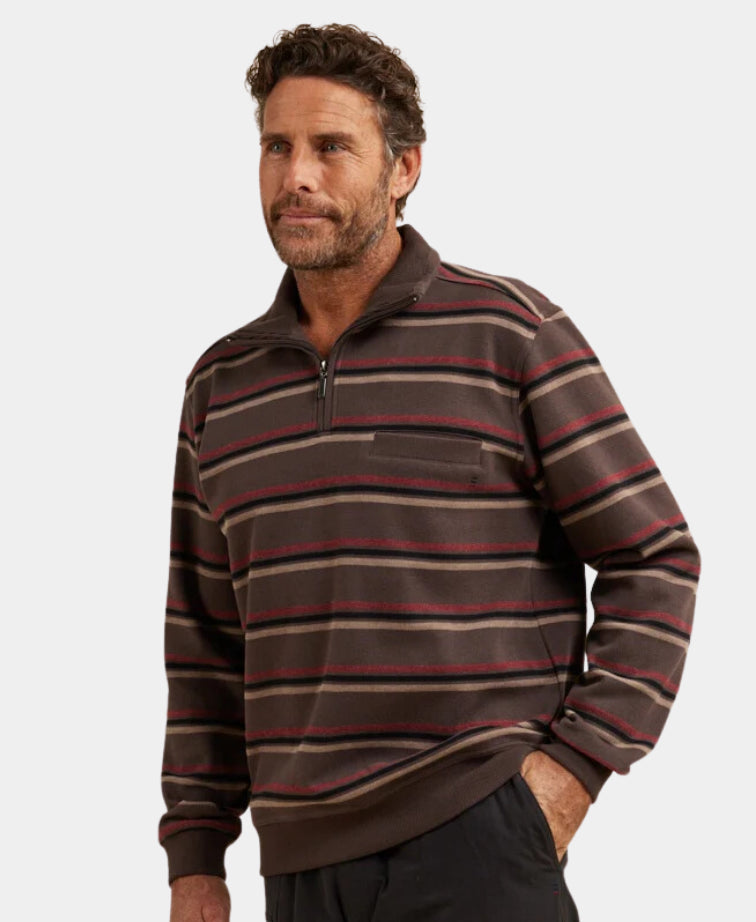 Breakaway Access French Rib Half Zip - Chocolate Marle