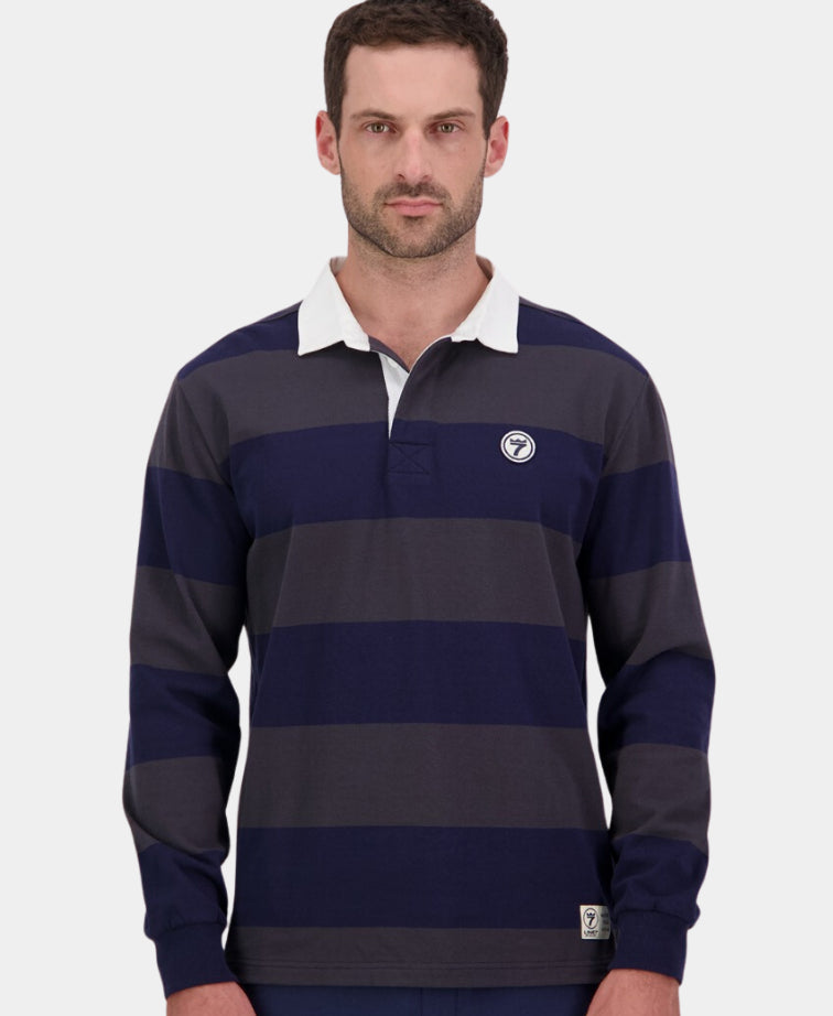 Line 7 Range Cotton Rugby Top - Navy/Shadow