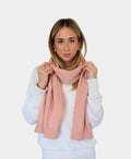 Cinnamon Creations Wool Mix Plain Fringe Scarf - Pink
