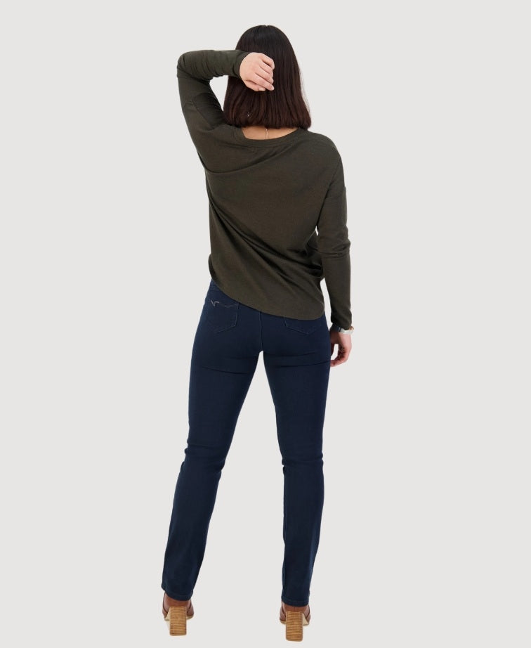 Vassalli Pant Denim Slim Leg Pull On - Indigo Denim
