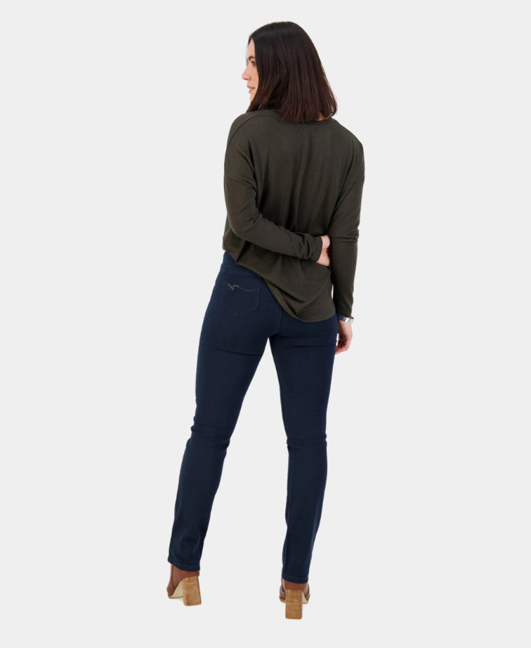 Vassalli Pant Denim Slim Leg Pull On - Black Denim