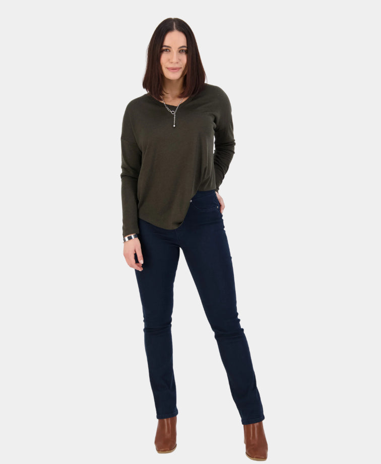 Vassalli Pant Denim Slim Leg Pull On - Black Denim