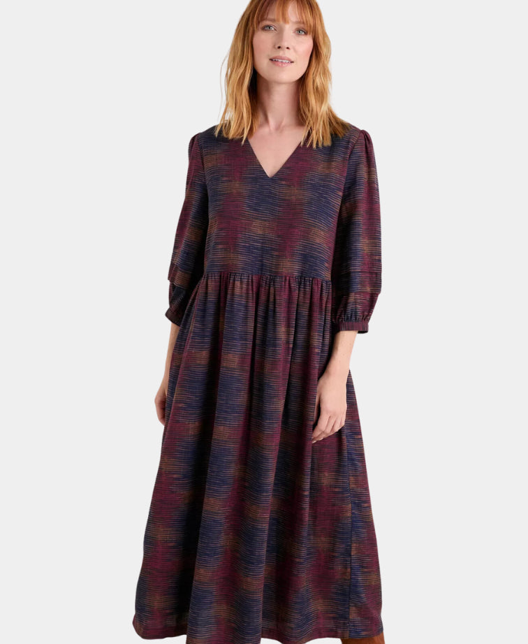 Seasalt Dress Sea Line Contour Lines - Dark Chard