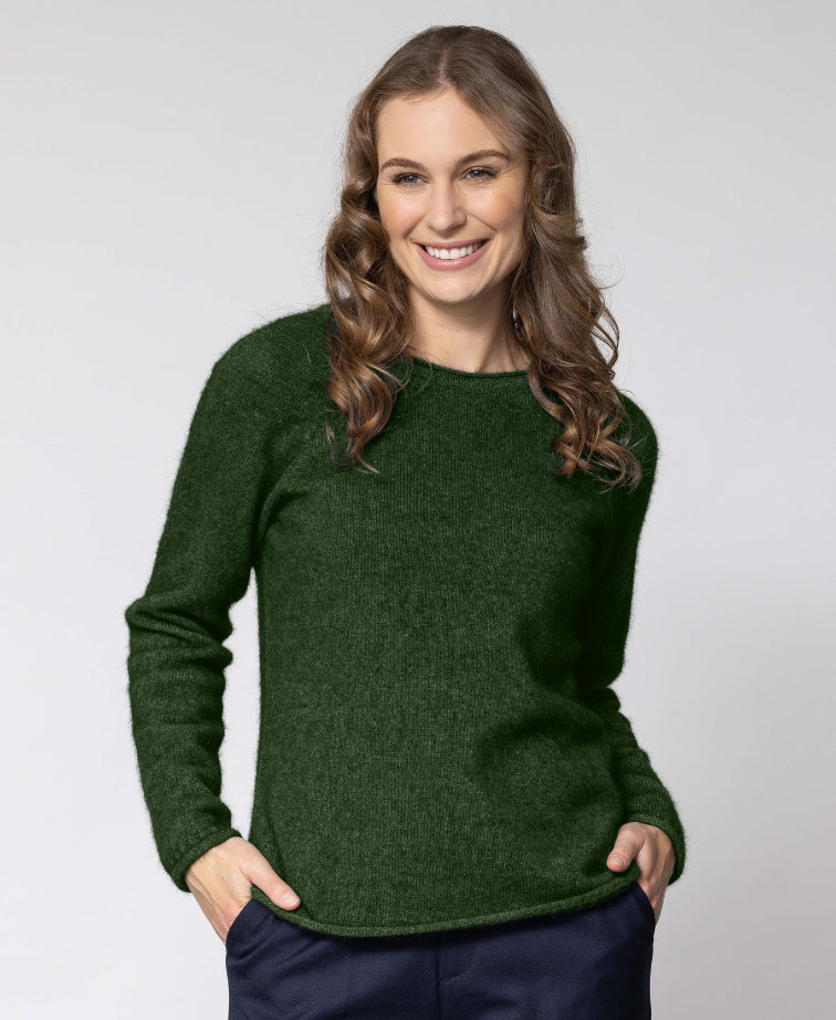 Noble Wilde Womens Rutland Raglan Crew - Jungle