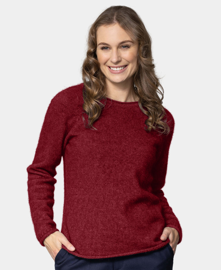 Noble Wilde Womens Rutland Raglan Crew - Sangria