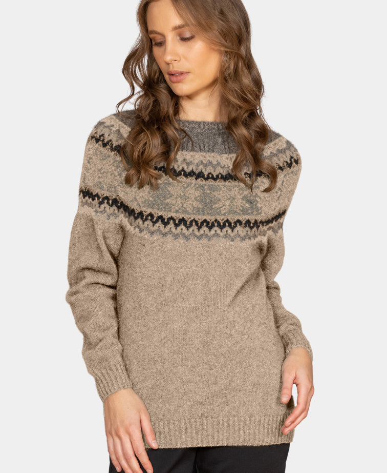 Noble Wilde Womens Norwdarn Sweater - Oyster Base