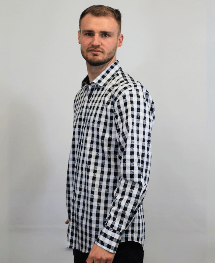 Franco Negretti Shirt L/S Check - Cloud