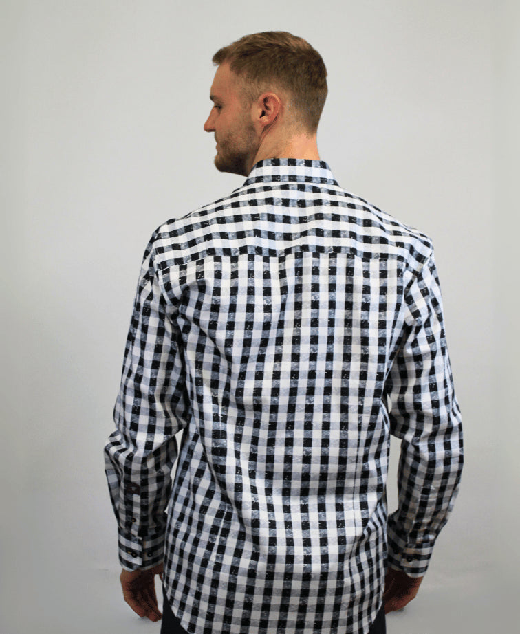 Franco Negretti Shirt L/S Check - Cloud