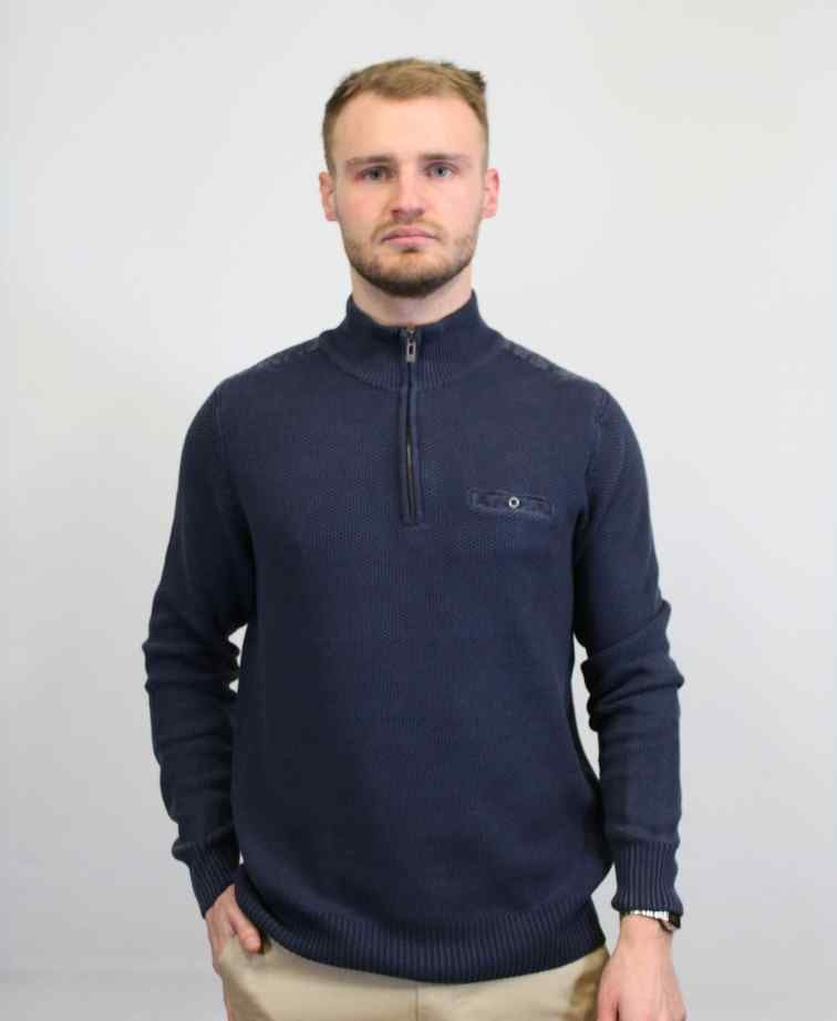 Berlin Sweat Honeycomb 1/4 Zip - Navy