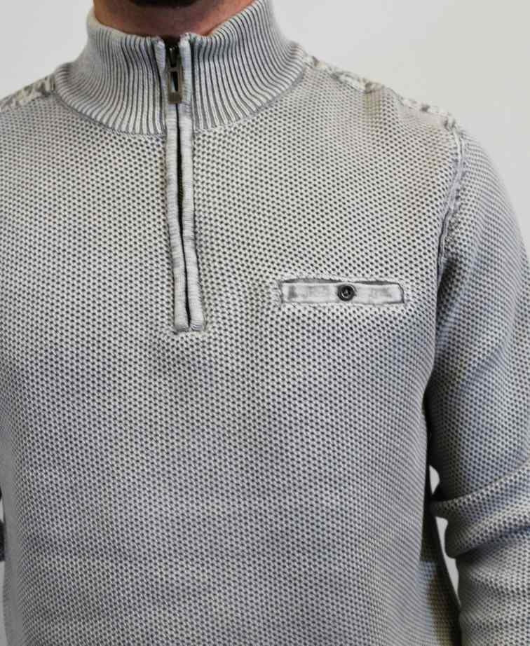 Berlin Sweat Honeycomb 1/4 Zip - Stone