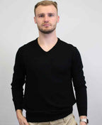 Berlin V-Neck Merino - Black