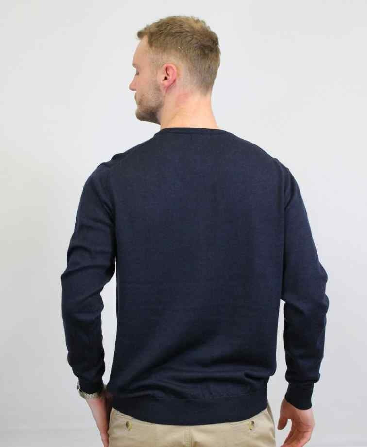 Berlin V-Neck Merino - Navy/Black