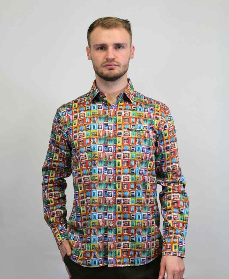 Berlin Shirt L/S City Satin Finish - Multi