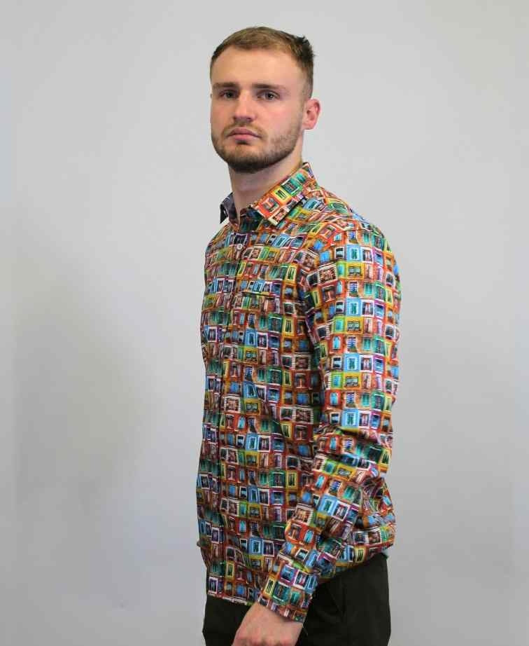 Berlin Shirt L/S City Satin Finish - Multi