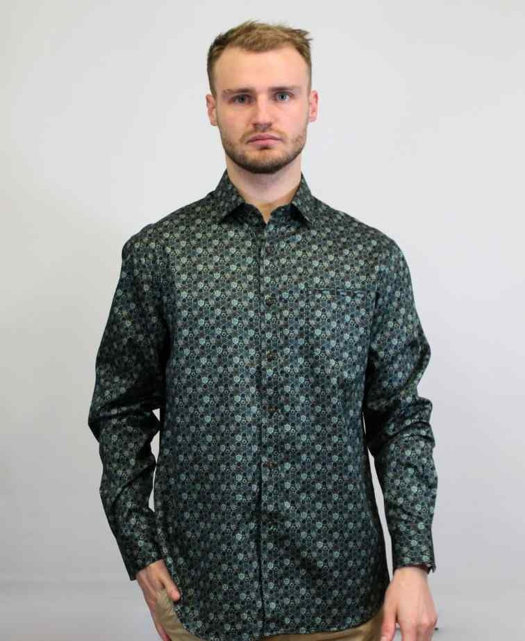 Berlin Shirt L/S Kaleidoscope Satin Print - Multi