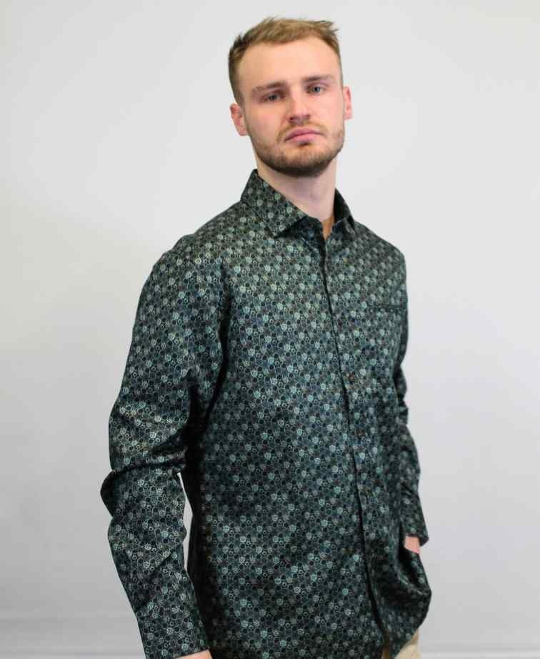 Berlin Shirt L/S Kaleidoscope Satin Print - Multi