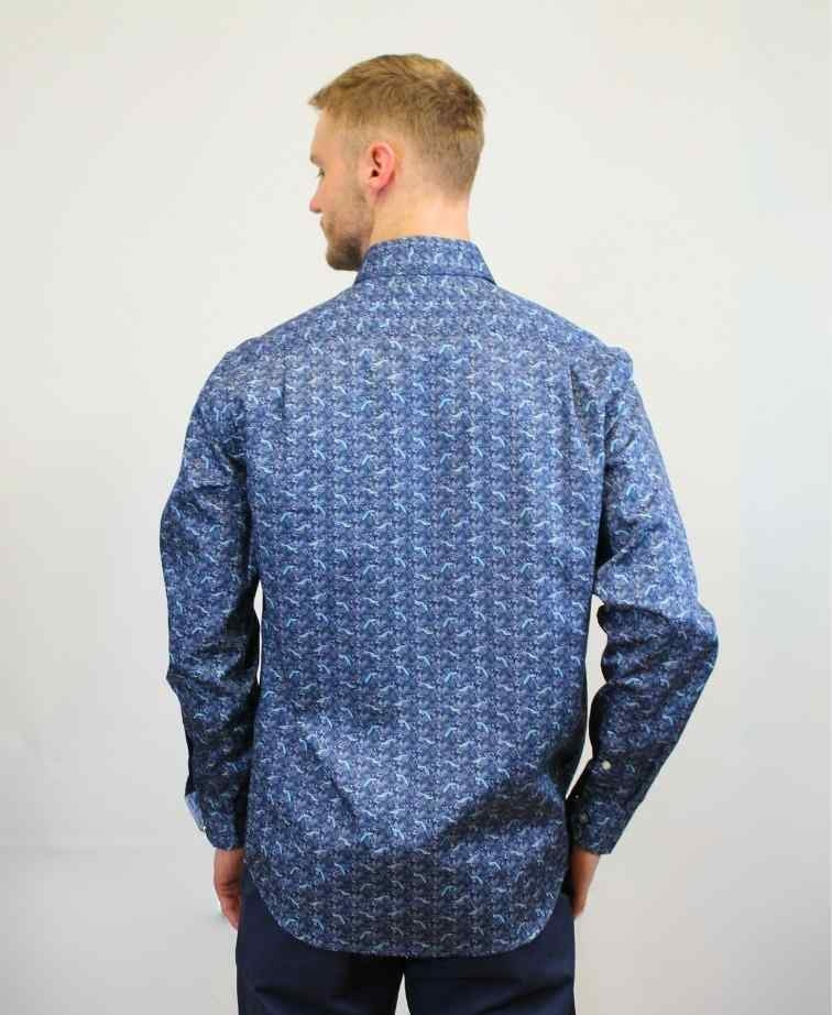 Berlin Shirt L/S Harrison Satin Print - Multi