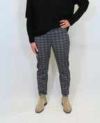 Esplanade Trousers Adjustable Cuff Pull On - Navy Plaid