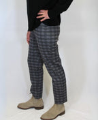 Esplanade Trousers Adjustable Cuff Pull On - Navy Plaid