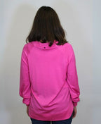 Foil Jumper Merino Scoop Hem - Hyper Pink
