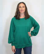 Foil Jumper Merino Scoop Hem - Malachite