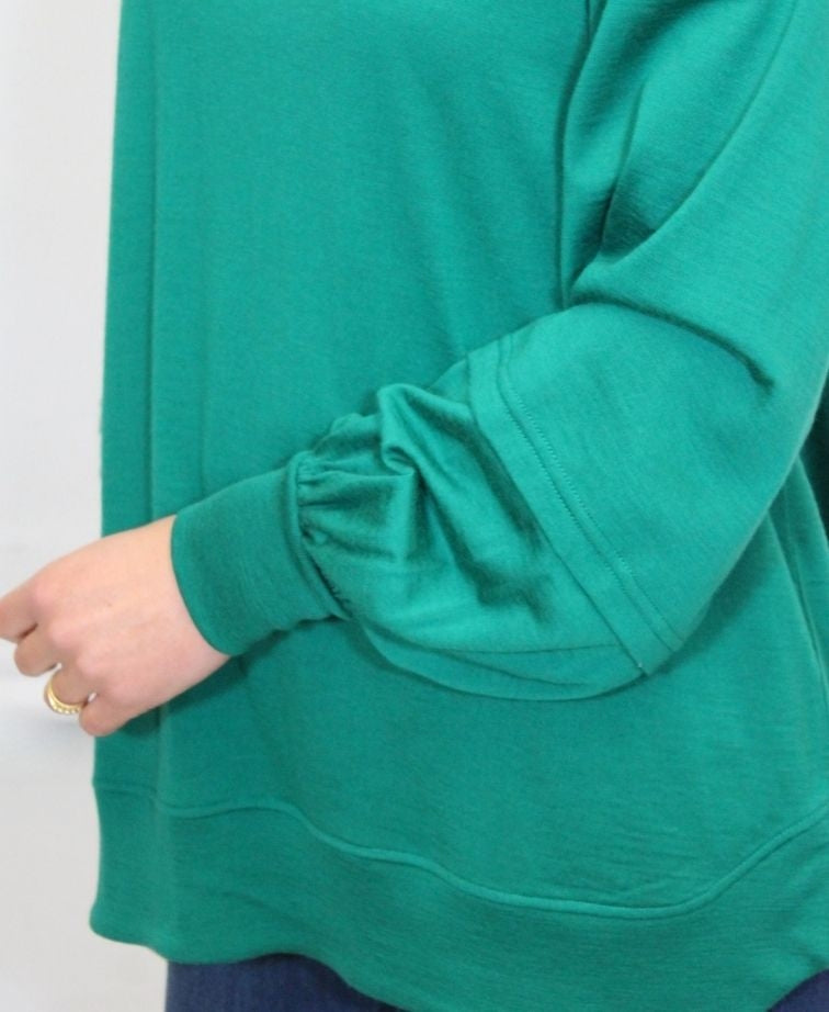 Foil Jumper Merino Scoop Hem - Malachite