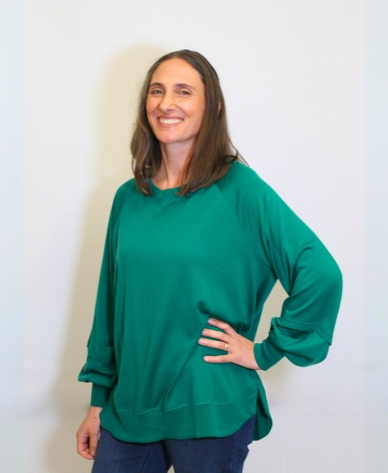 Foil Jumper Merino Scoop Hem - Malachite