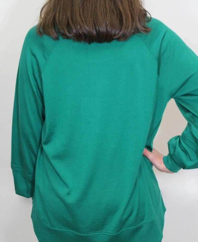 Foil Jumper Merino Scoop Hem - Malachite