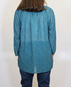 Memo Blouse Peasant Chiffon - Leaf Ditsy