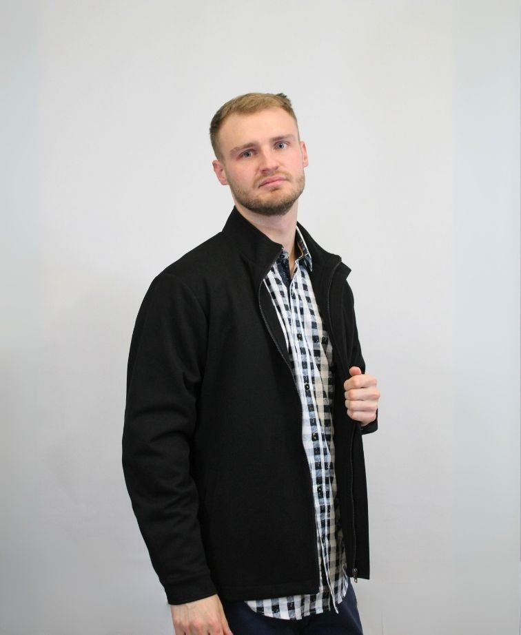 Mechmoto Jacket Zip Front Fleece Trim - Black