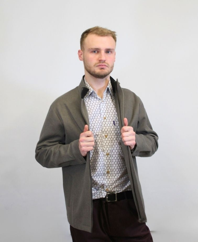 Mechmoto Jacket Zip Front Fleece Trim - Khaki