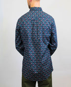 Mechmoto Shirt L/S Stretch Mini Floral Print - Ink