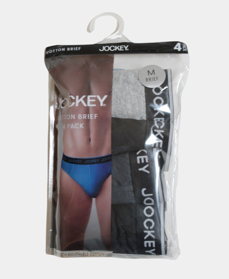 Jockey Brief Attached Elastic 4pk - Assorted A35