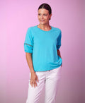 Newport Tee Tristan Lace Panel - Aqua