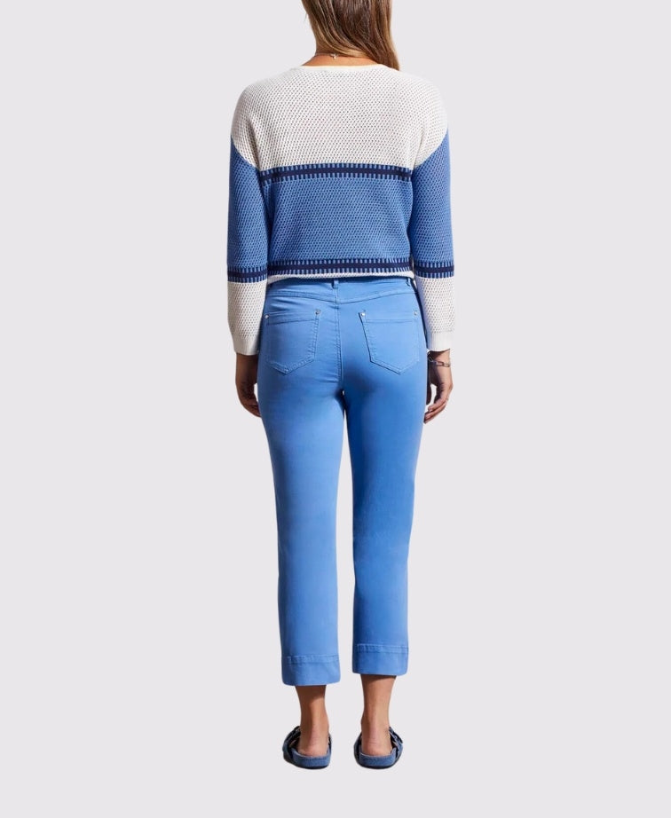 Tribal Pant 5 Pocket Pull On Capri - Bluestar