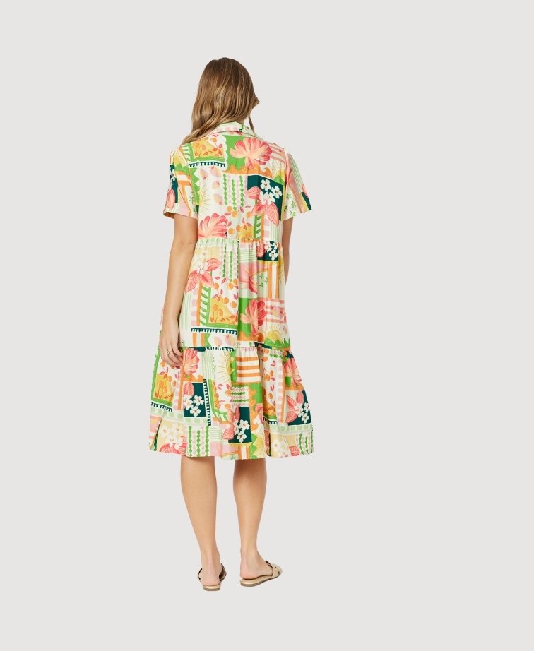 Threadz Dress Cancun Button Front - Multi