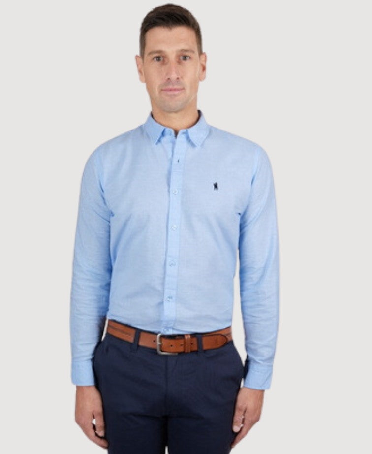 Thomas Cook Shirt L/S Linen Tailored - Light Blue