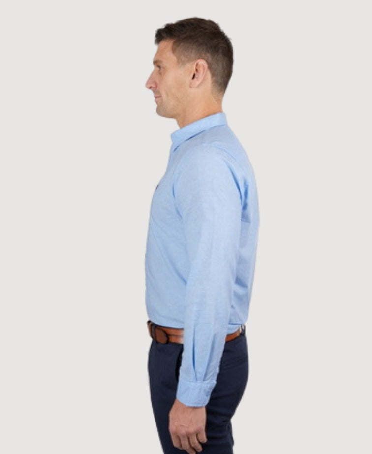 Thomas Cook Shirt L/S Linen Tailored - Light Blue
