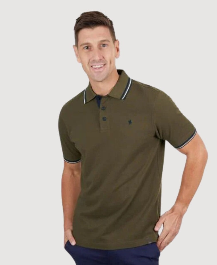 Thomas Cook Polo S/S Logan Tailored - Dark Tan