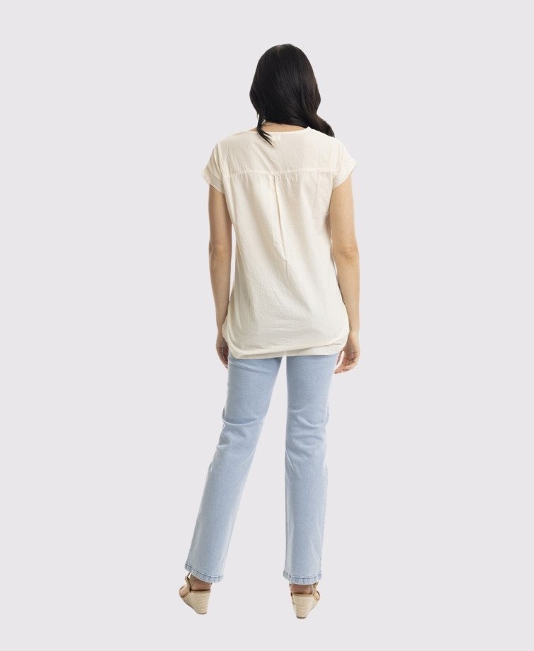 Orientique Top Embellished Star - Sand